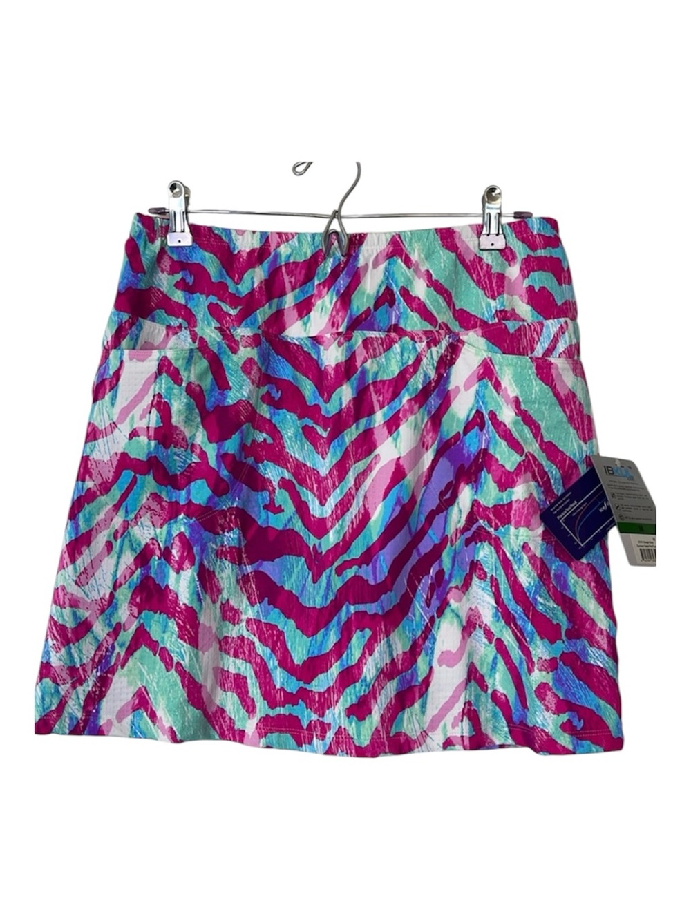 IBKUL Straight Skort Summer Safari Pink Turquoise Medium